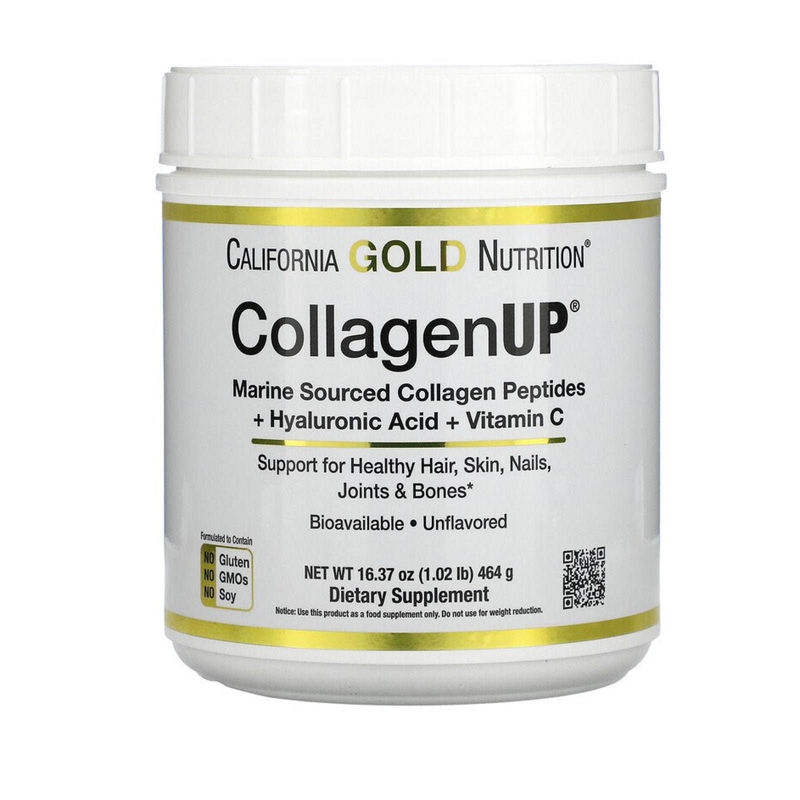 Морской гидролизованный коллаген гиалуроновая кислота и витамин C CollagenUP California Gold Nutrition