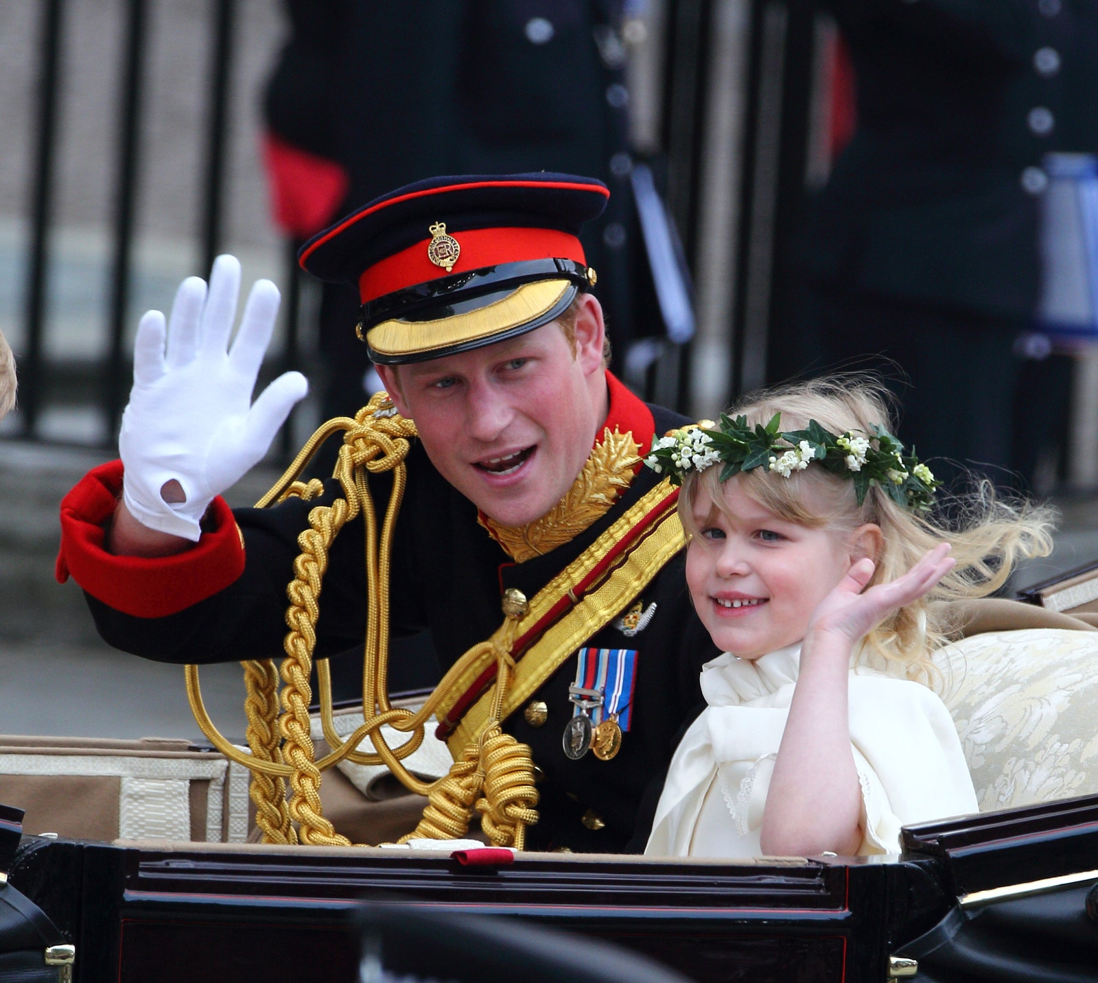 Принц Гарри и леди Луиза Виндзор на свадьбе принца Уильяма и Кейт Миддлтон 2011