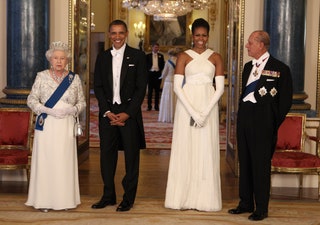 Елизавета II Барак иnbspМишель Обама иnbspпринц Филипп.