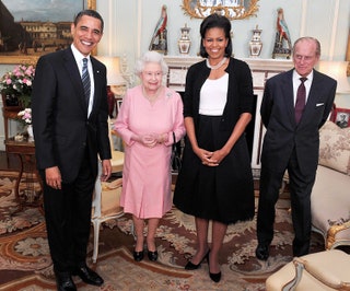 Барак Обама Елизавета II Мишель Обама иnbspпринц Филипп.