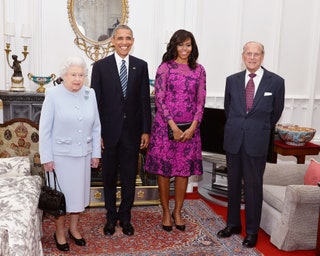 Елизавета II Барак иnbspМишель Обама иnbspпринц Филипп.
