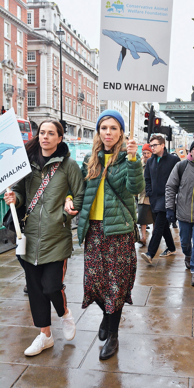 На демонстрации в защиту китов в Лондоне 2019.