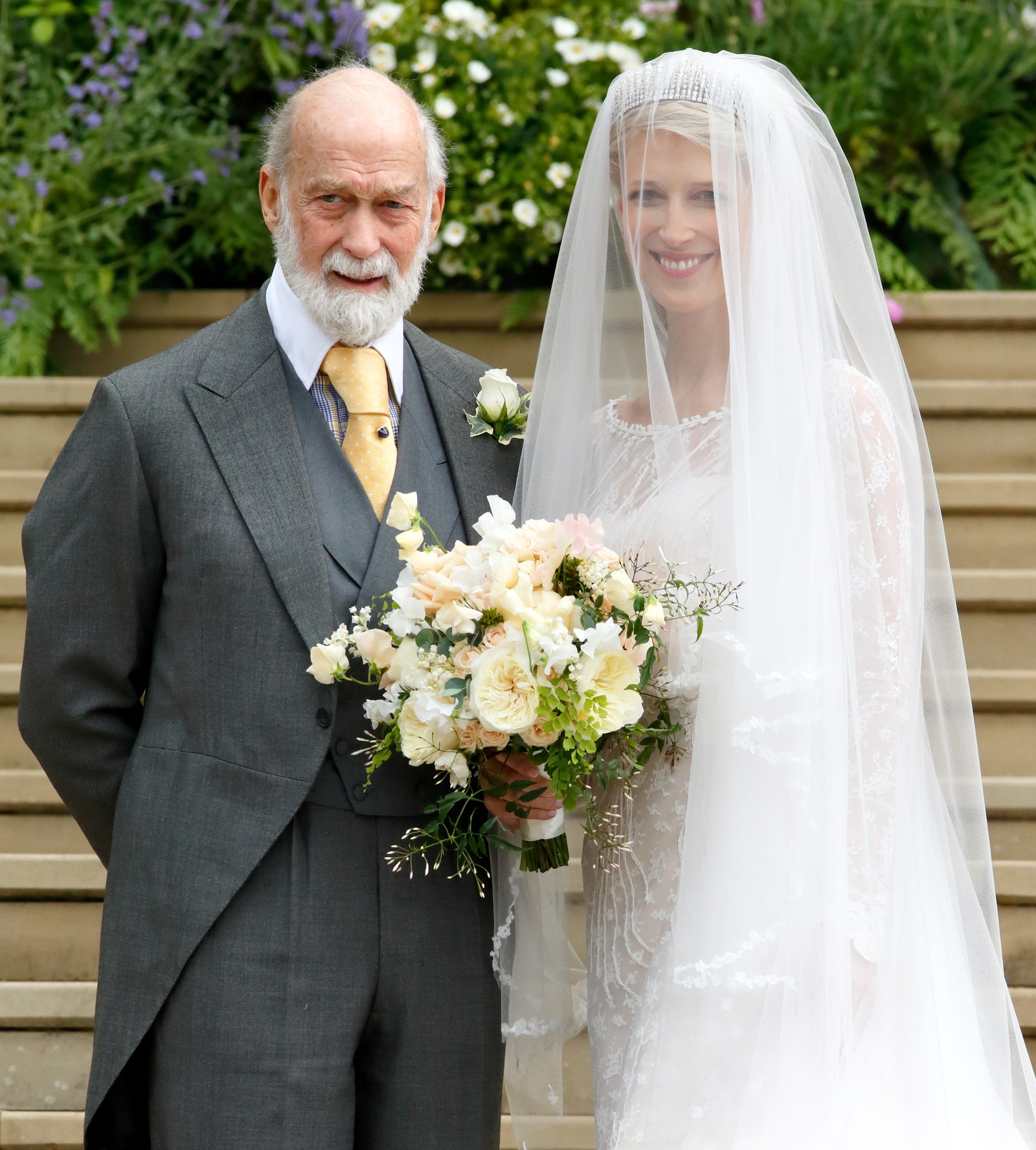 Принц Майкл Кентский с дочерью леди Габриэллой Виндзор на ее свадьбе