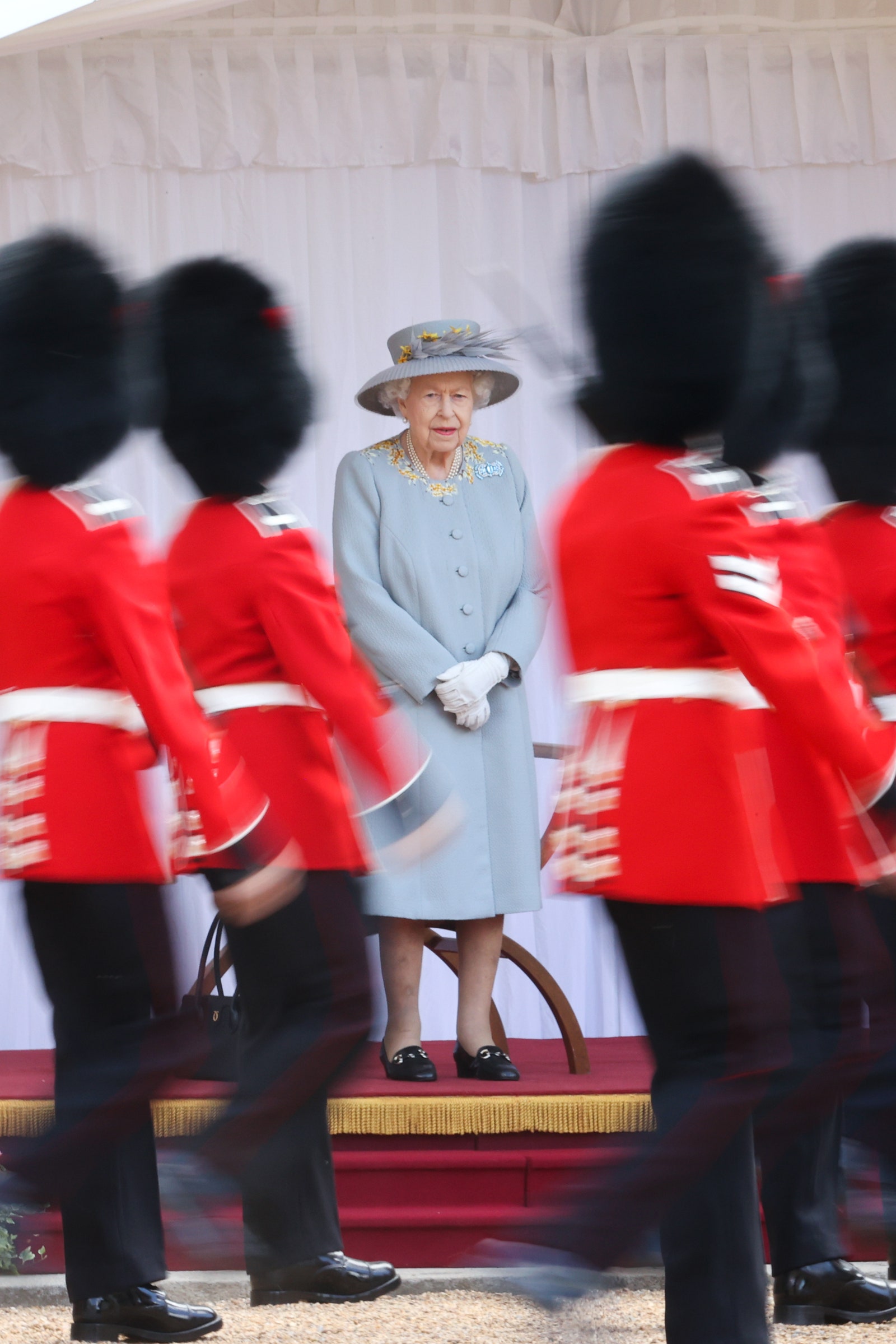 Елизавета II на параде Trooping the Colour 2021 год