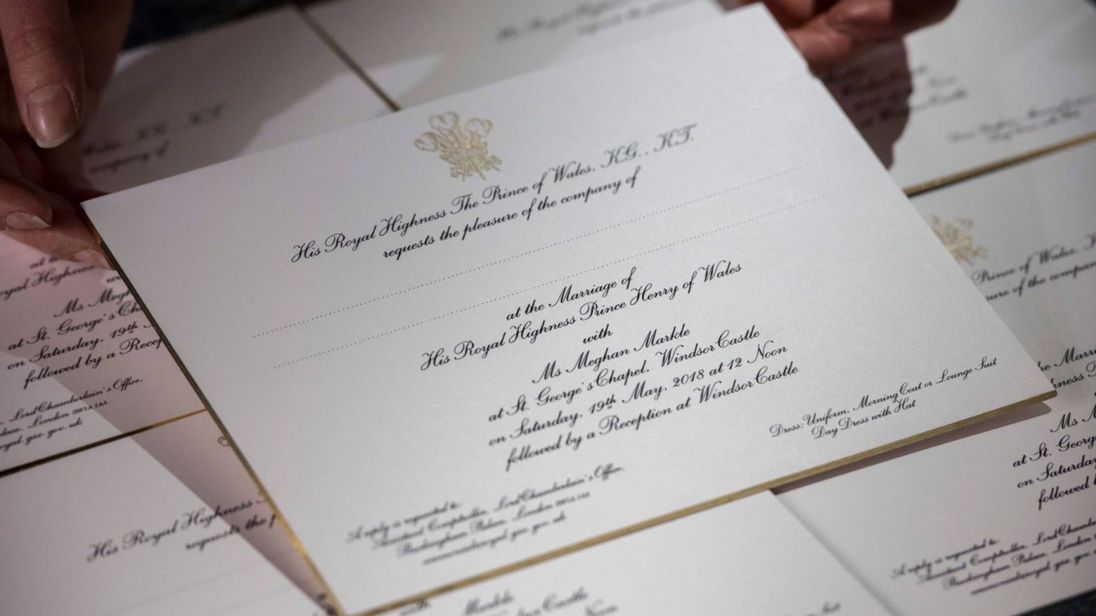 Приглашение на свадьбу принца Гарри и Меган Маркл