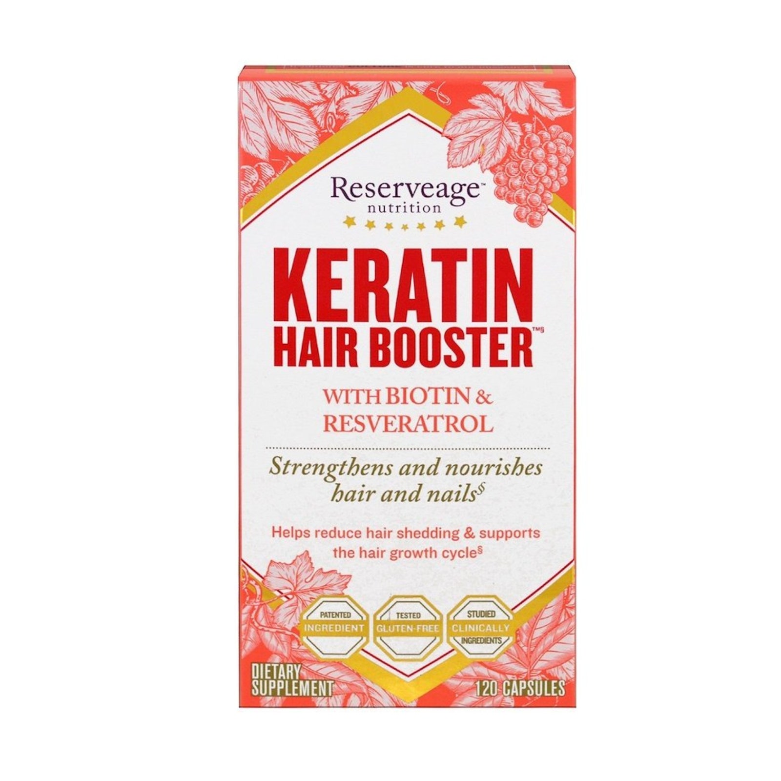 ReserveAge Nutrition Keratin Hair Booster с биотином и ресвератролом