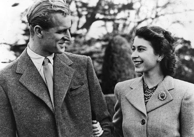 С мужем принцем Филиппом в медовый месяц 1947