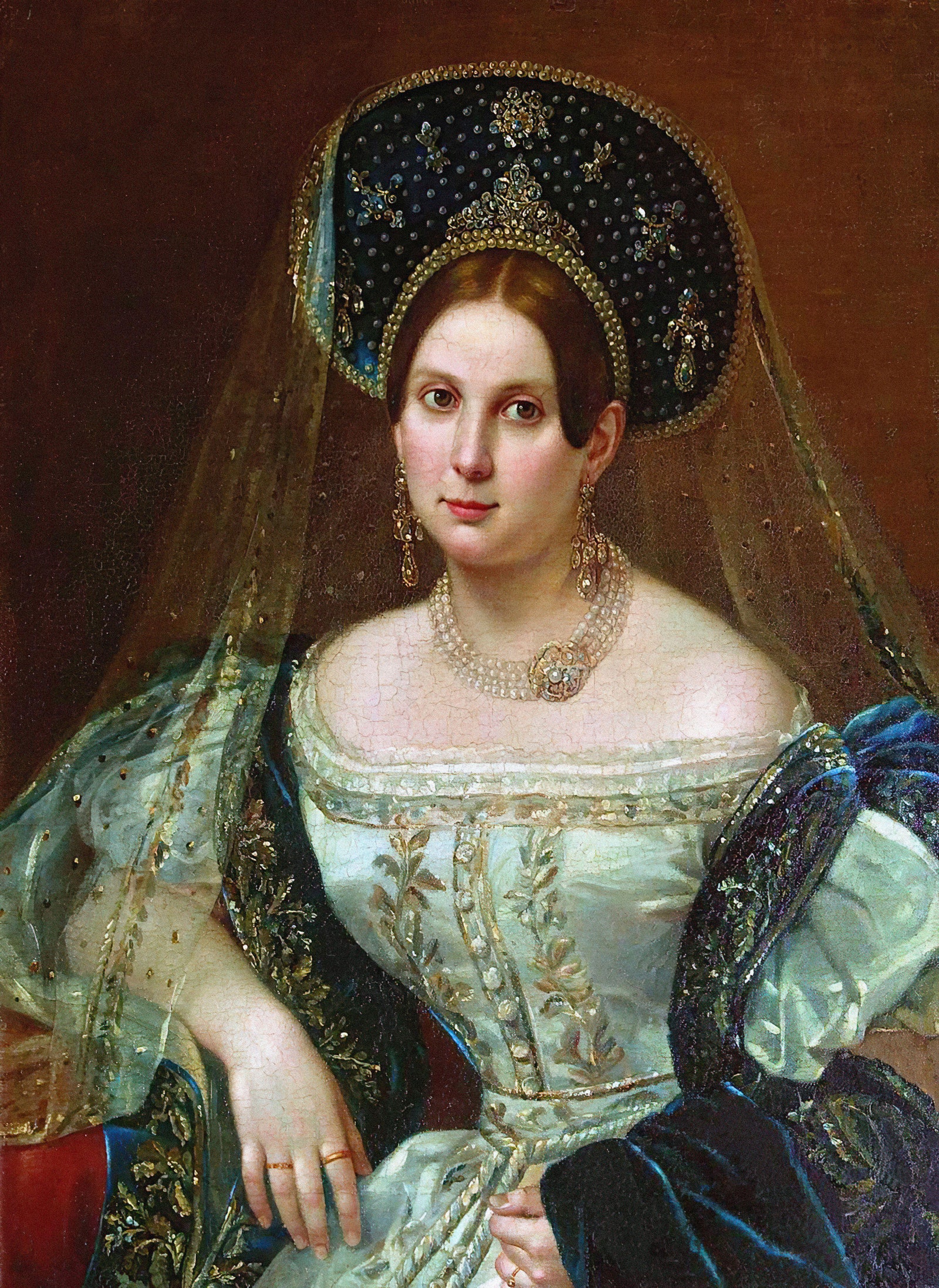 «Портрет неизвестной в придворном русском платье» П.Н. Орлов около 1835 Государственный Эрмитаж