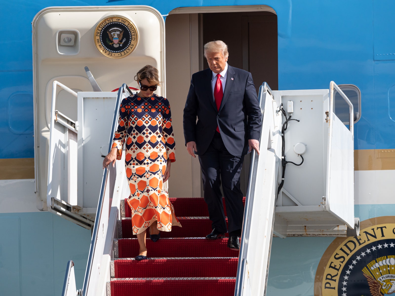 Дональд и Мелания Трамп прилетели во Флориду