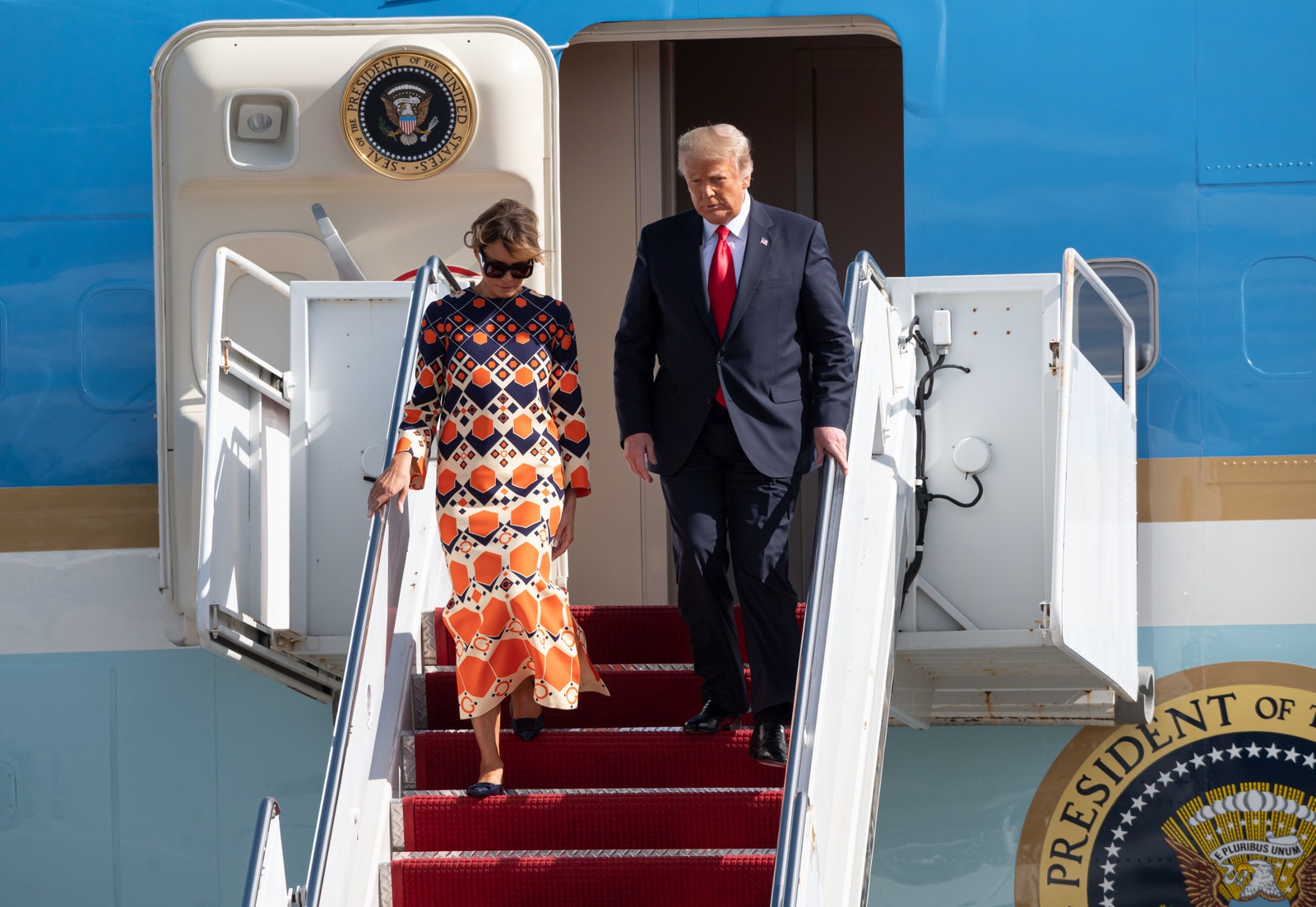 Дональд и Мелания Трамп прилетели во Флориду
