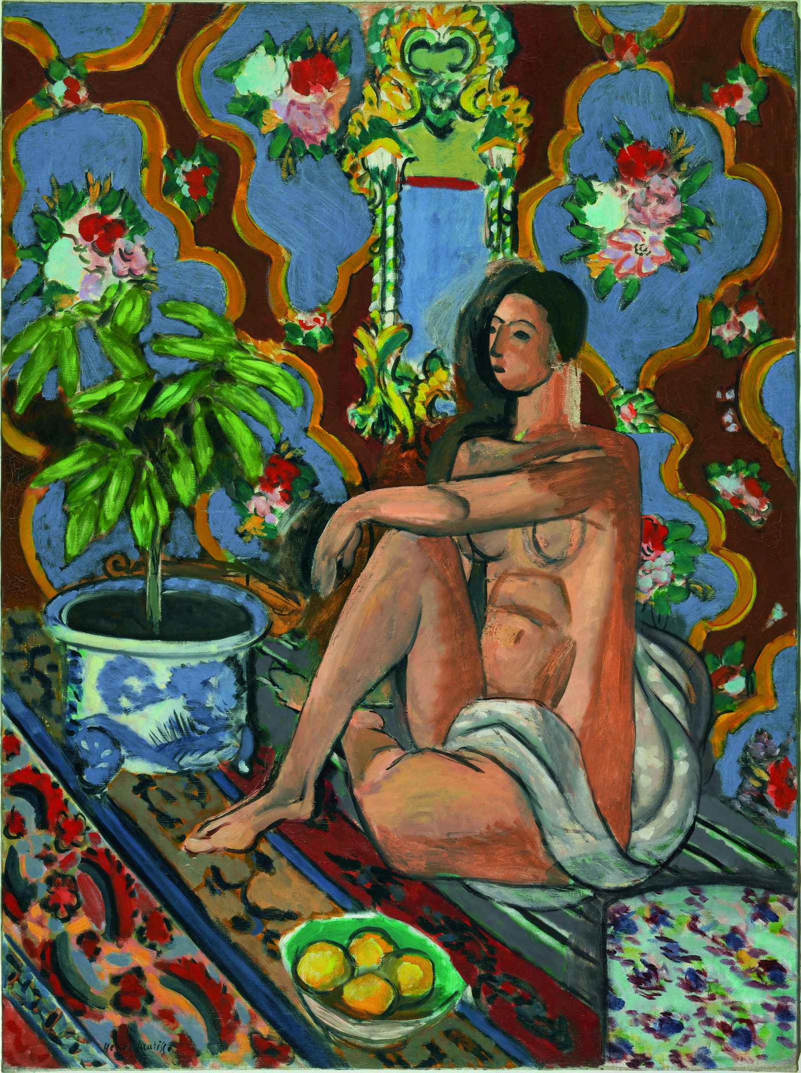 Henri Matisse Figure dcorative sur fond ornemental 1925  1926 Oil on canvas 130 × 98 cm.