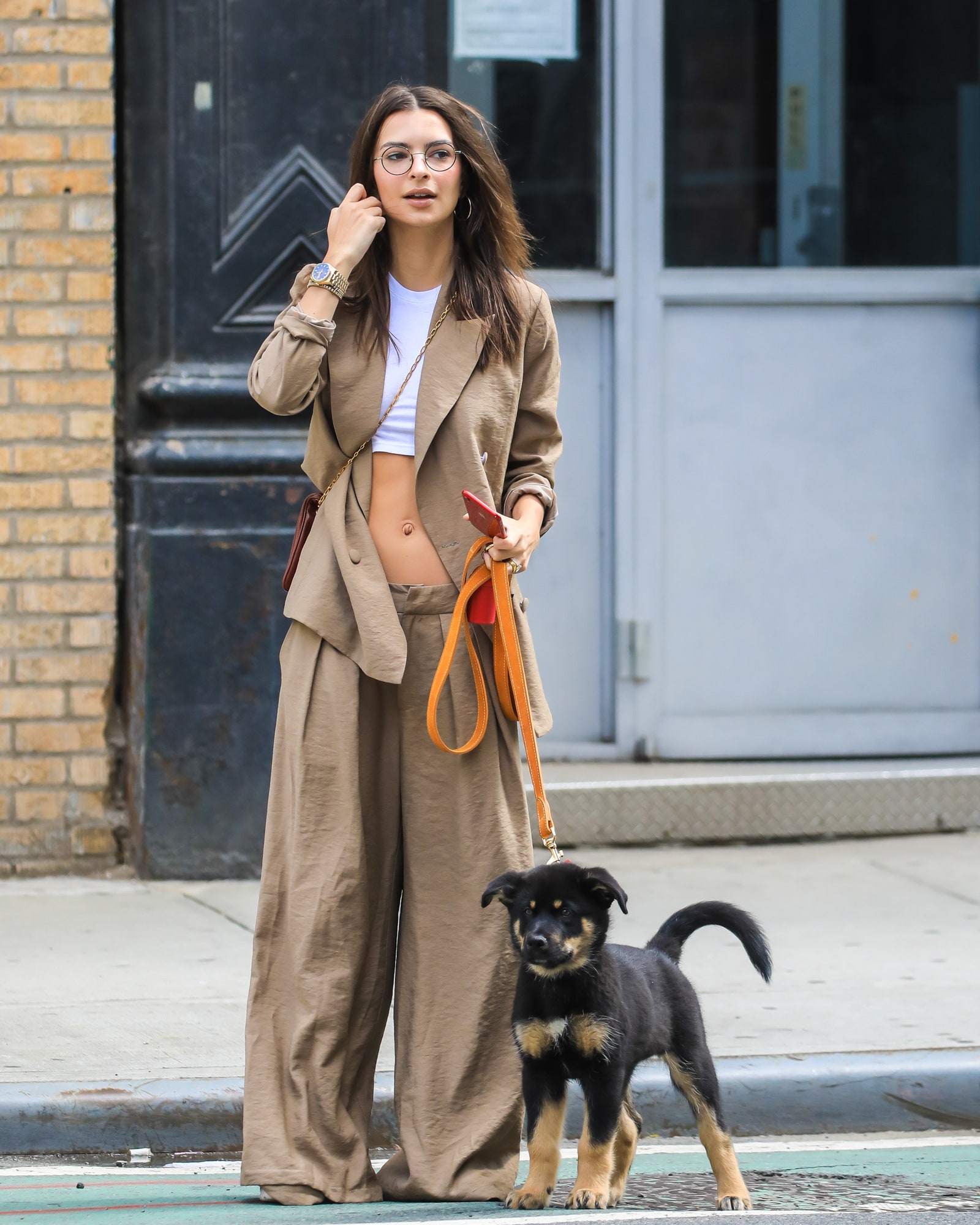 Модные образы Эмили Ратаковски с прогулок со щенком Коломбо