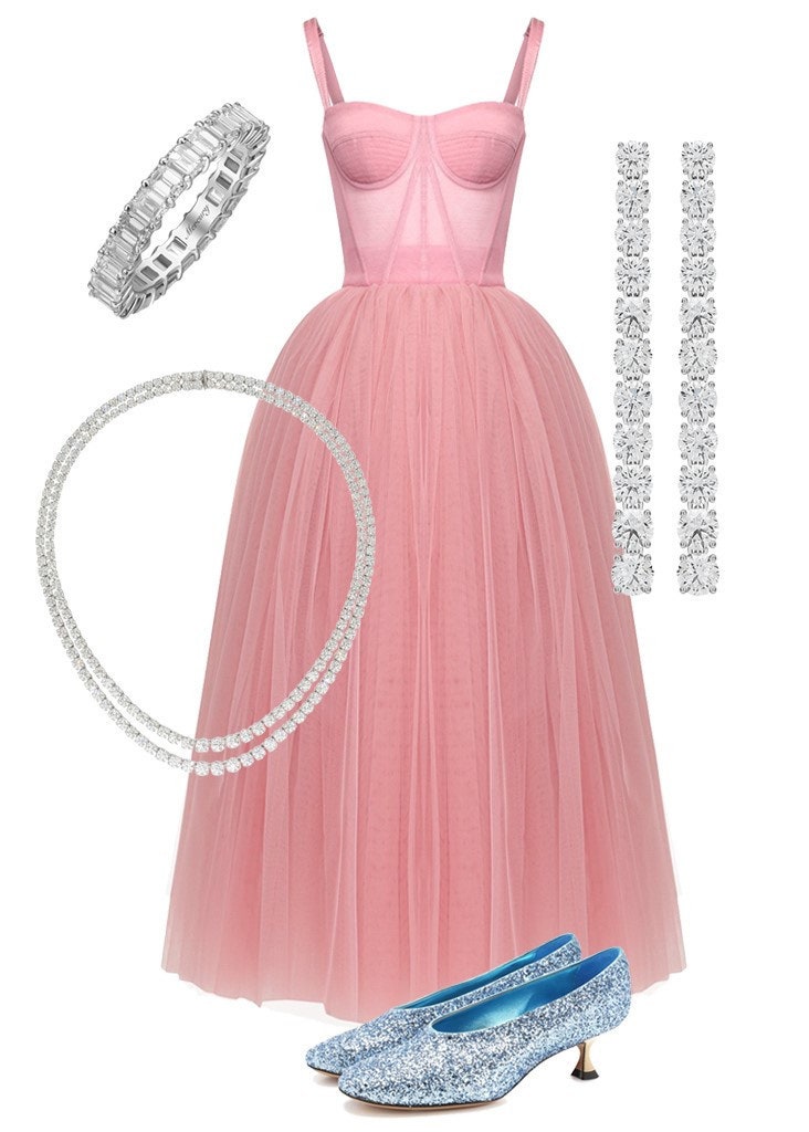 Платье Dolce amp Gabbana туфли Maison Margiela серьги колье и кольцо Mercury Classic
