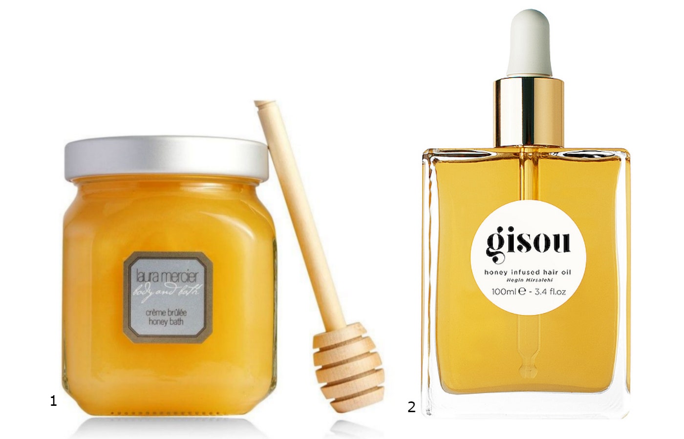 Laura Mercier Crème Brûle Honey Bath 2. Gisou Honey Infused Hair Oil