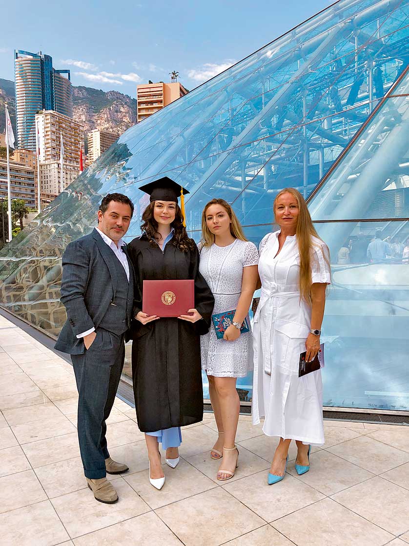 Теймураз София Марика и Наталья Гугуберидзе в International University of Monaco 2019.