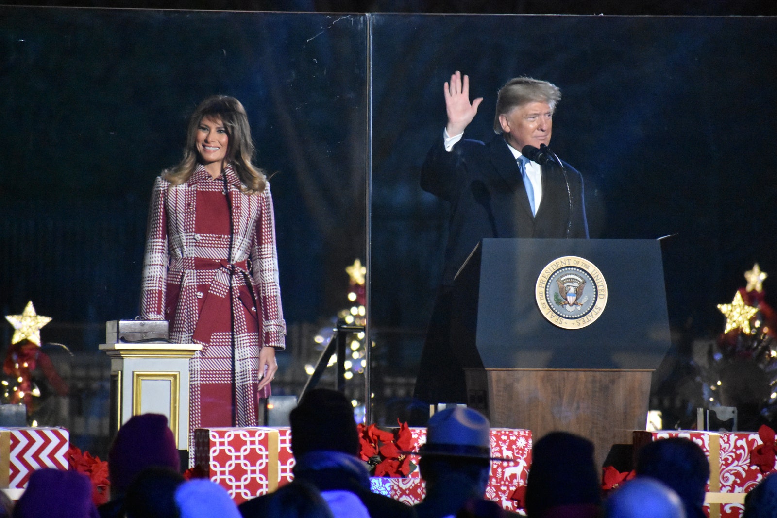 Дональд и Мелания Трамп зажгли огни на главной елке США