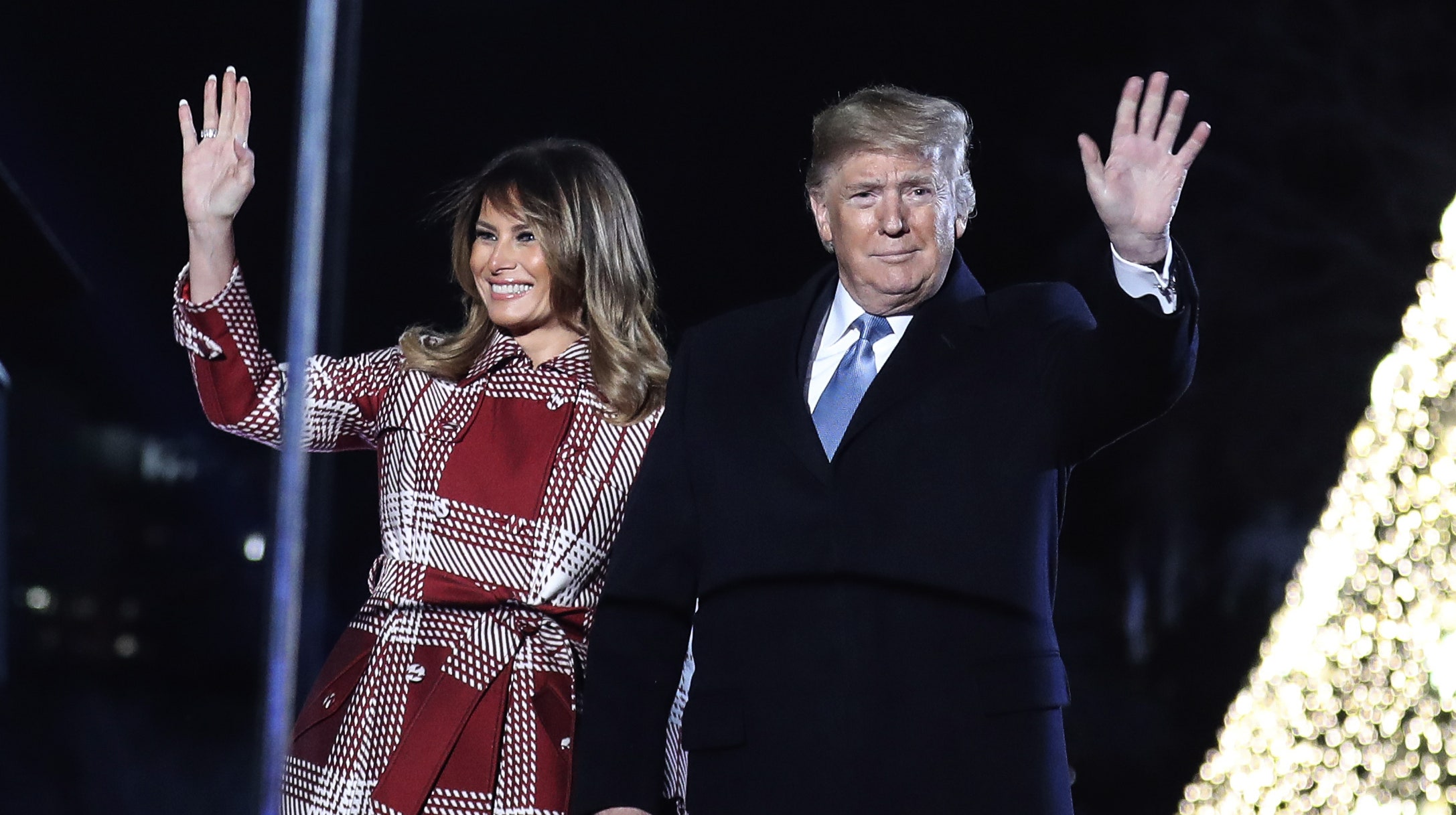 Дональд и Мелания Трамп зажгли огни на главной елке США