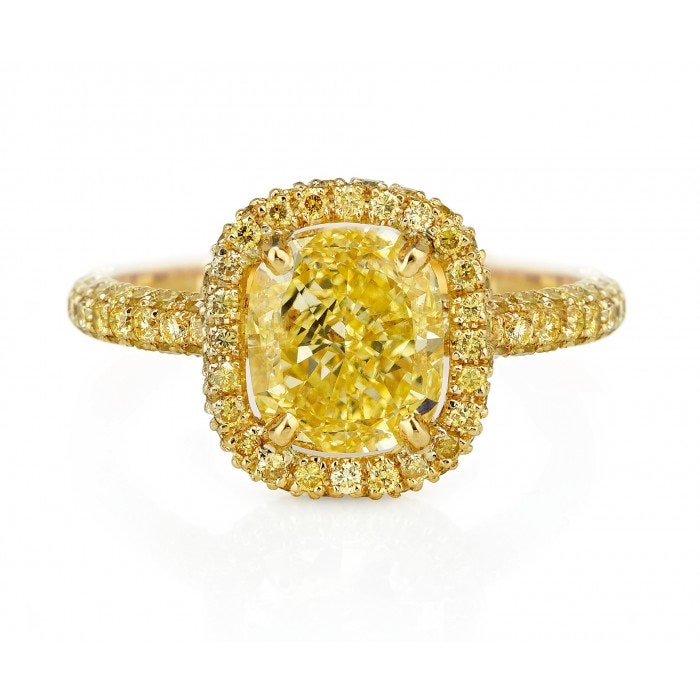 Золотое кольцо Aura с желтым бриллиантом De Beers