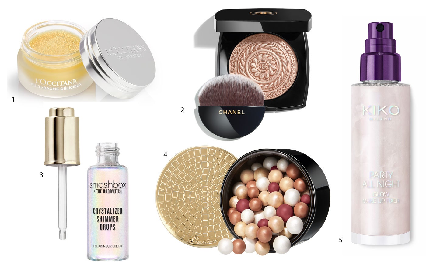 Сияющий мультибальзам для губ век и скул L'Occitane Delicious MultiBalm 010 Brilliant Mandarin. 2. Сияющая пудра Chanel...