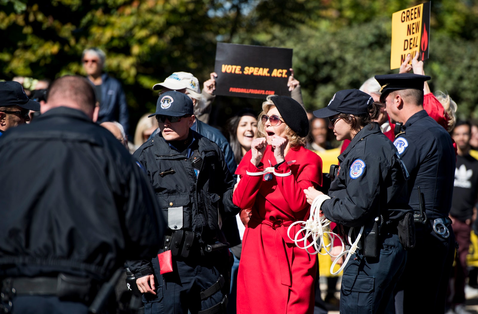 Джейн Фонду арестовали на акции протеста против изменения климата