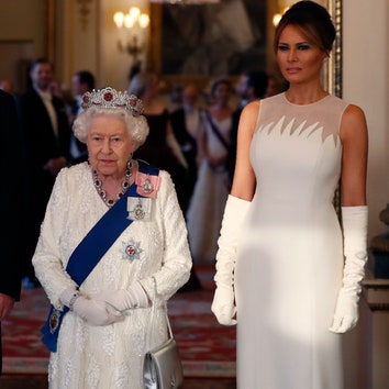 Дональд и Мелания Трамп на приеме в Букингемском дворце