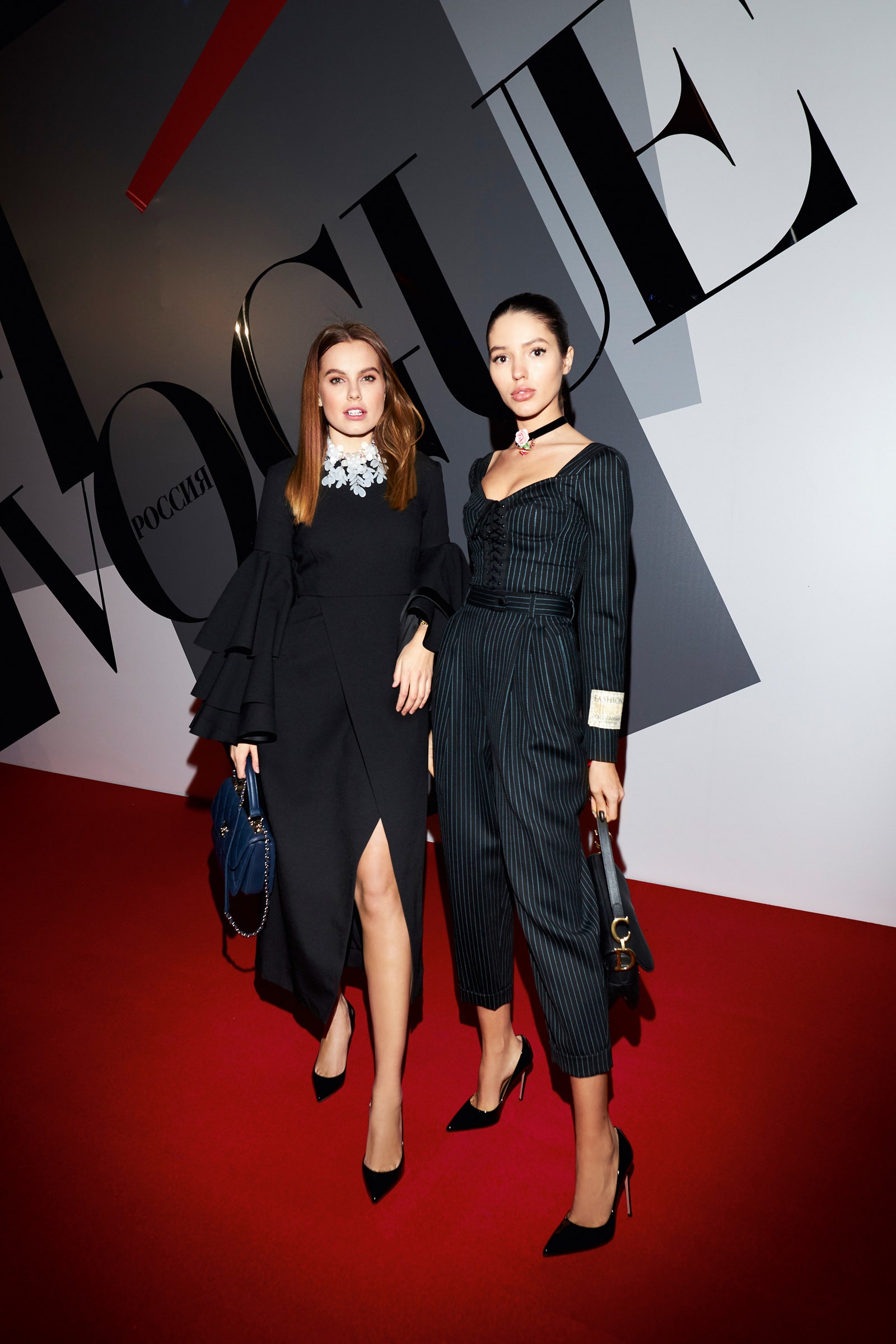 Финалистки шоу «Холостяк» Дарья Клюкина и Виктория Короткова на юбилее журнала Vogue.