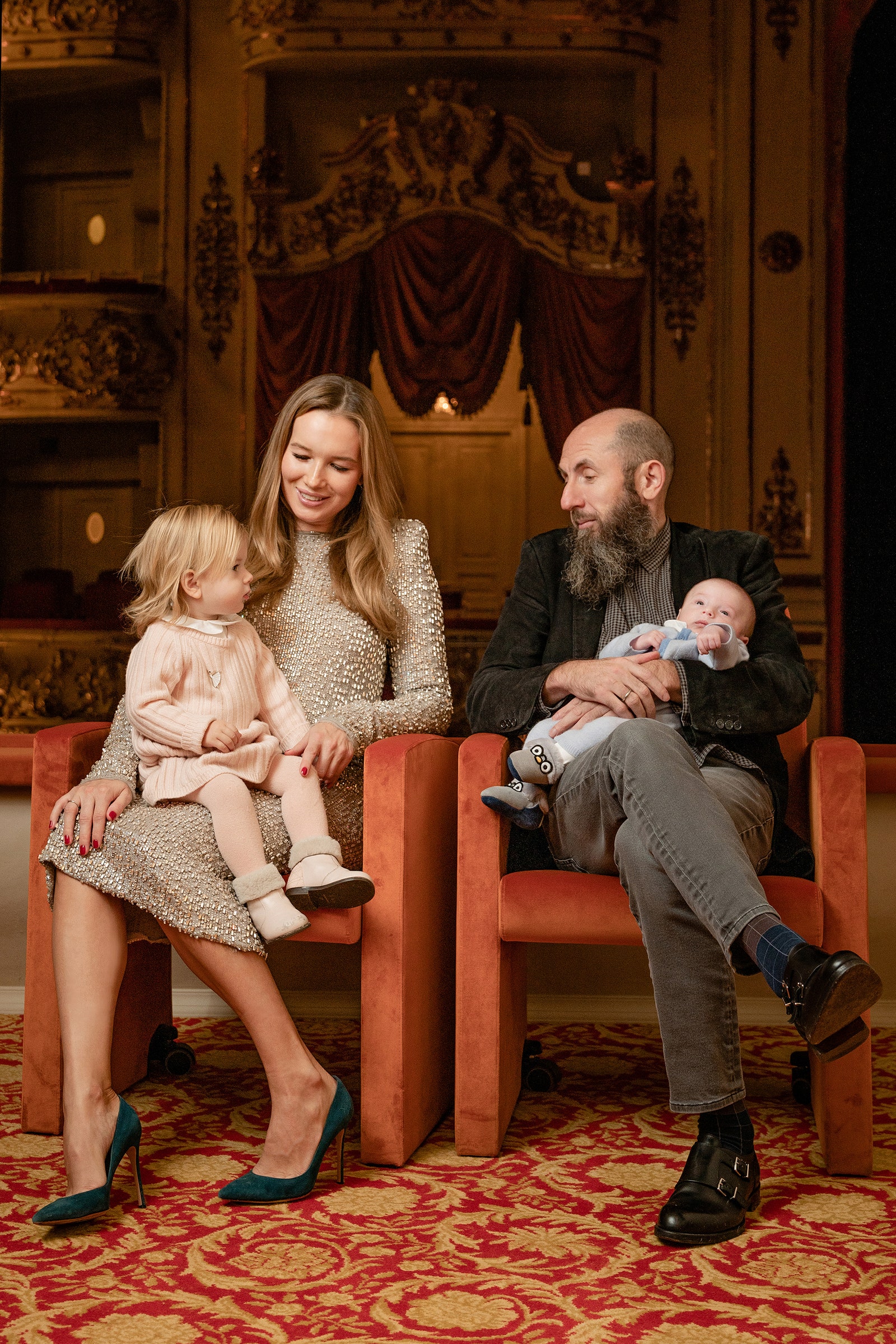Ида Кехман с дочерью Анастасией и Владимир Кехман с сыном Давидом