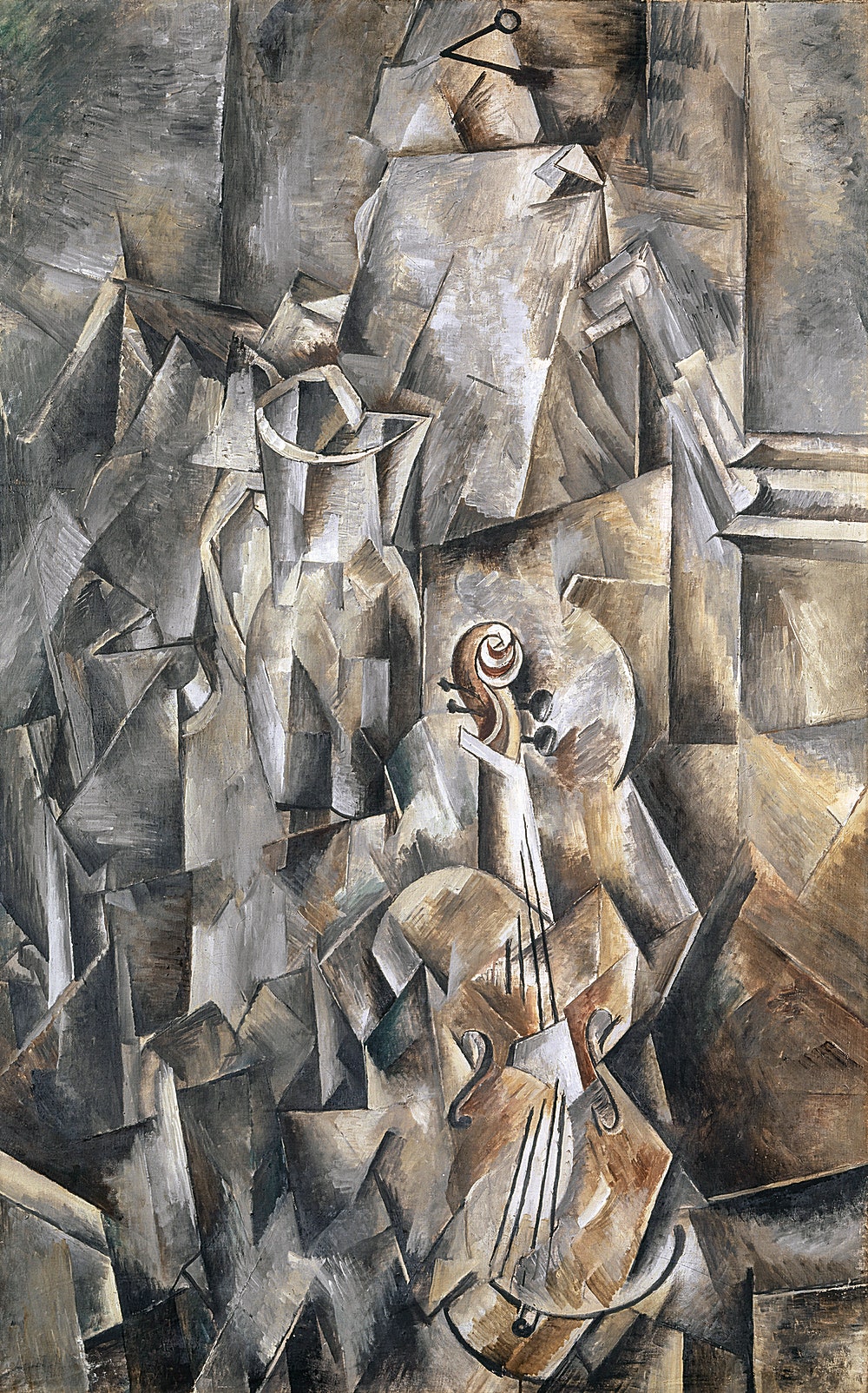 «Скрипка и кувшин» Жорж Брак 1910.