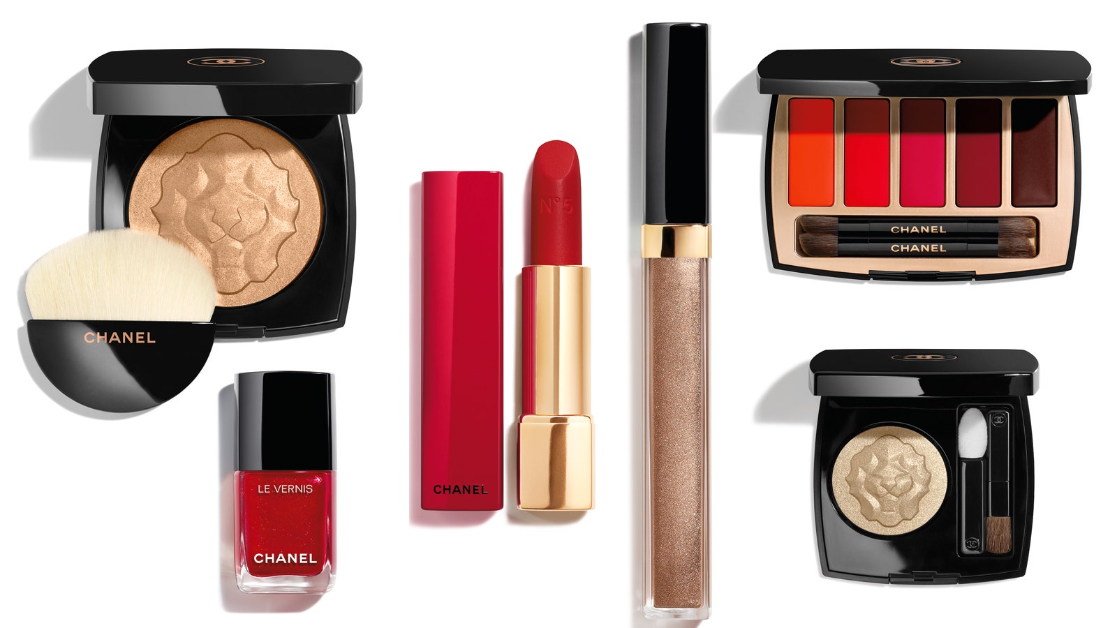 Пудрахайлайтер Le Lion de Chanel 5540 руб. Помада для губ Rouge Allure velvet №5 3130 руб. блеск для губ Rouge Coco...
