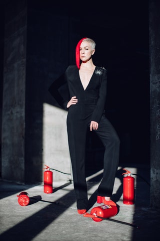 Дарья Мороз комбинезон Alexandre Vauthier Туфли Alexander Siradekian.