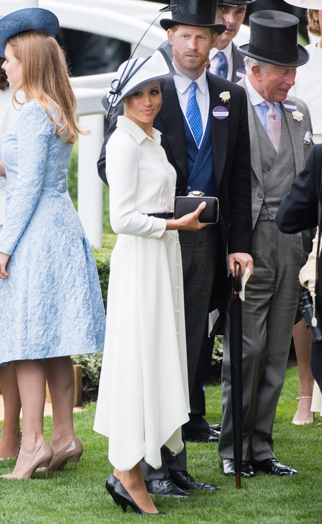 Меган Маркл и принц Гарри на скачках Royal Ascot. Меган в платье Givenchy