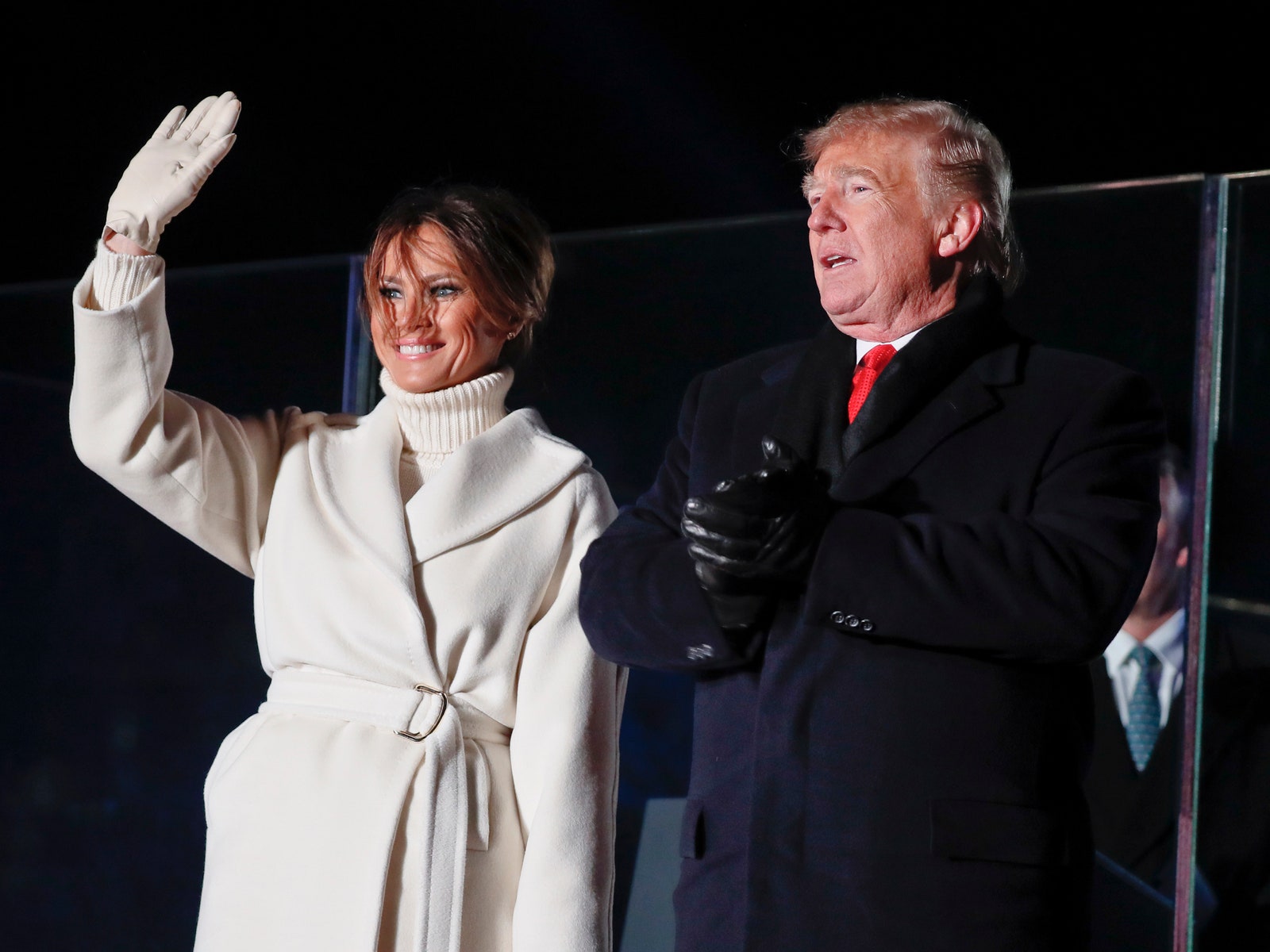 Дональд и Мелания Трамп зажгли огни на главной елке Америки