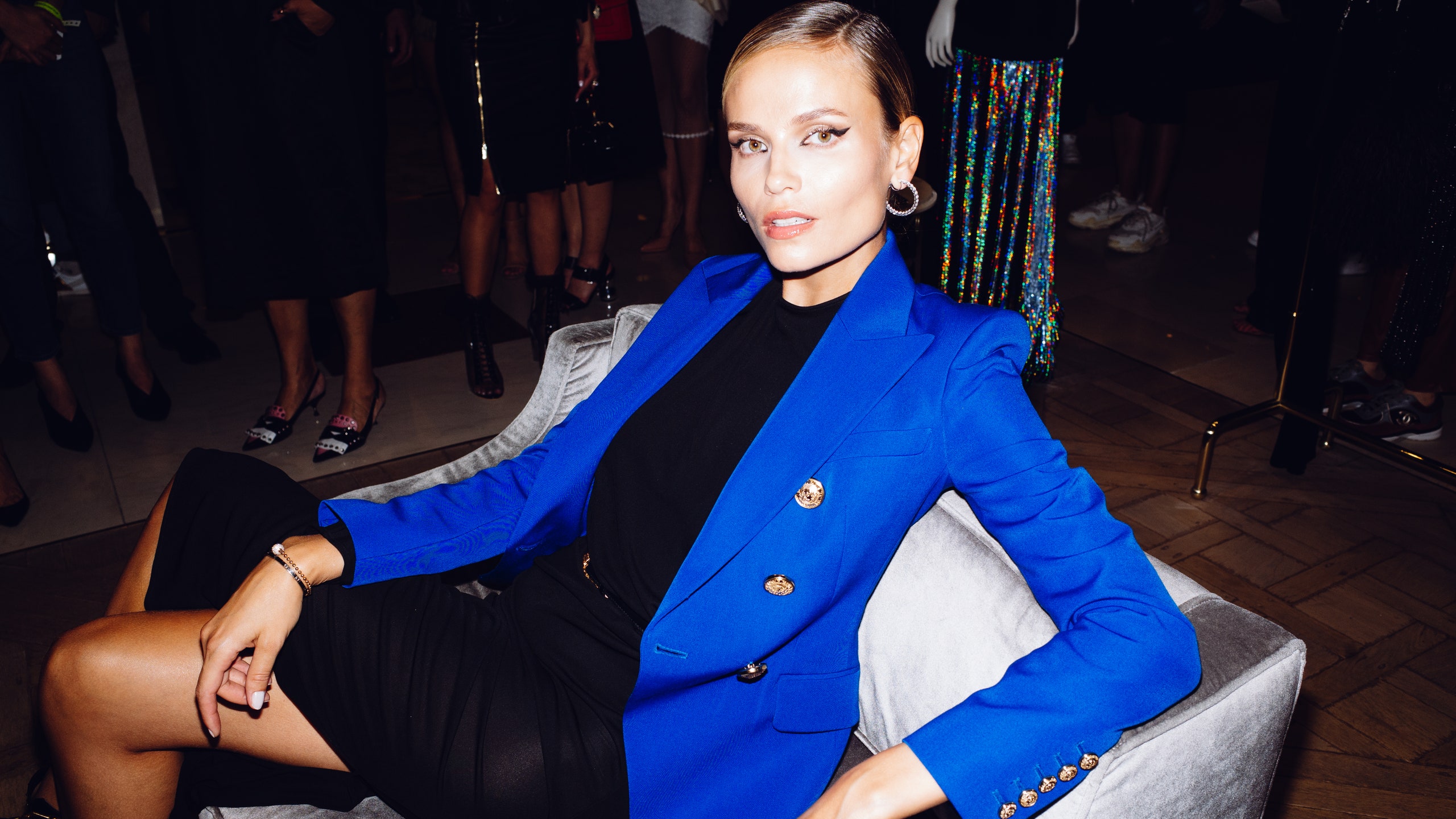 Наташа Поли в Balmain на Vogue Fashion's Night Out  фото