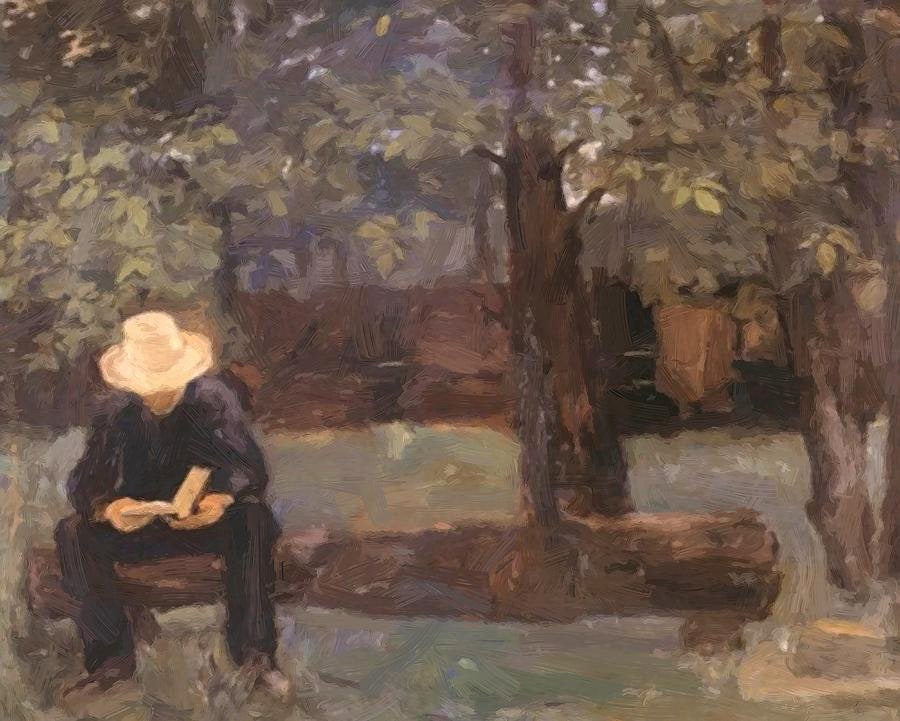 Карой Ференци «Мужчина сидящий на бревне» 1895