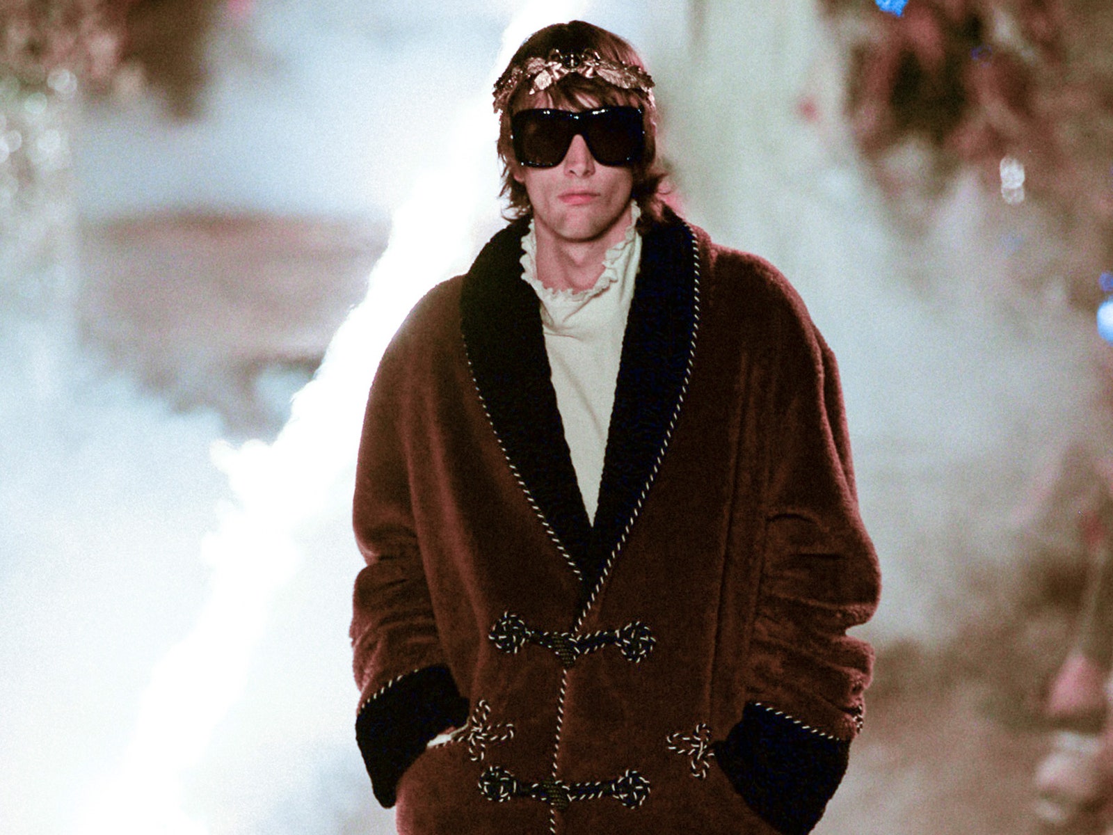 A$AP Rocky и Сальма Хайек на показе Gucci Resort 2019