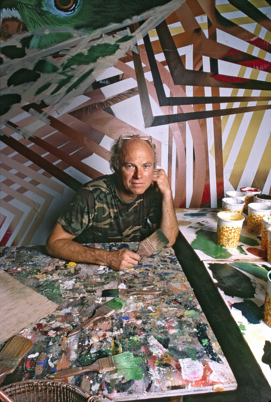 Художник Джеймс Розенквист в своей студии во Флориде 1986