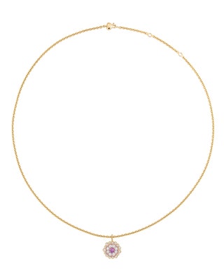 Колье Volupt Rubis — желтое золото розовое золото бриллианты розовый сапфир и рубин.