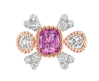 Кольцо Vanit Saphir Rose — розовое золото белое золото бриллианты и розовый сапфир.