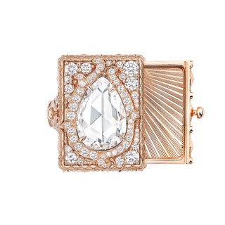 Кольцо Cachette Tiroir Diamant — розовое золото и бриллианты.