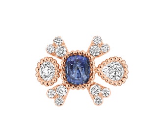 Кольцо Vanit Saphir — розовое золото бриллианты и сапфир.