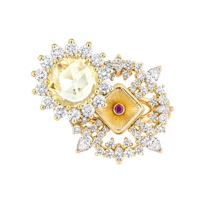 Кольцо Volupt Diamant Jaune — желтое золото бриллианты желтые бриллианты и рубины.