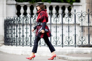 Эрика Болдрин в Woolrichна Неделе моды в Париже.