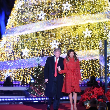 Мелания и Дональд Трамп зажгли огни на главной елке США