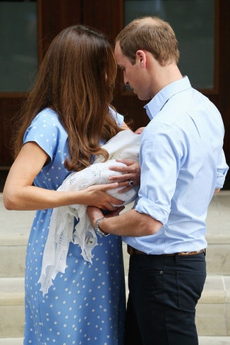 Кейт Миддлтон и принц Уильям с принцем Джорджем 2013 год