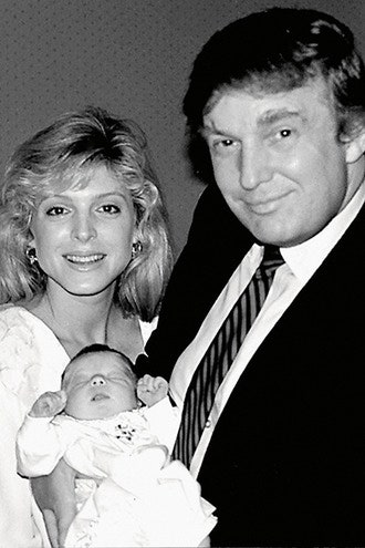 Дональд Трамп с женой Марлой Мэйплс и дочерью Тиффани