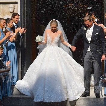 Виктория Сваровски вышла замуж в платье с декором из полумиллиона кристаллов