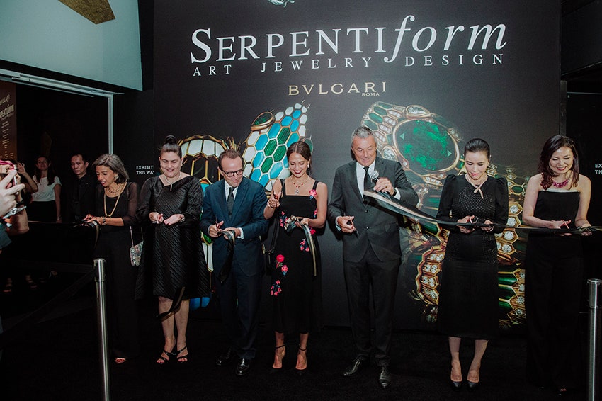 Открытие выставки Bvlgari Serpenti Form в Риме фото Алисии Викандер и ЖанКристофа Бабена