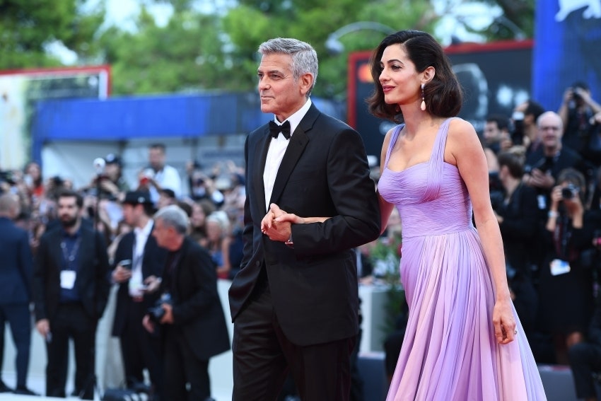 Джордж и Амаль Клуни на премьере фильма «Субурбикон» на Венецианском кинофестивале
