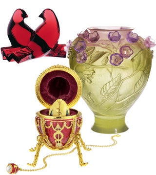Хрустальные голубки Baccarat драгоценное яйцо Faberge ваза Daum.