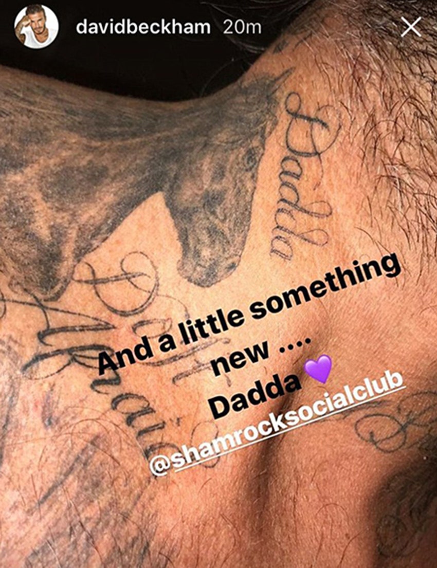 Дэвид Бекхэм сделал татуировку посвященную своим детям фото из инстаграма футболиста